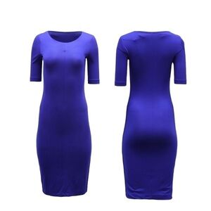 Diane Von Furstenberg Raquel Bodycon Midi Dress Blue Stretchy Womens XS